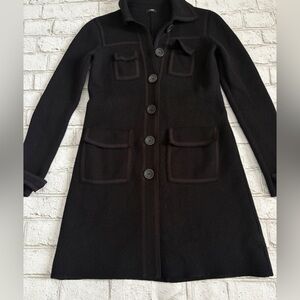 J. Crew Black Trench Coat Size S
